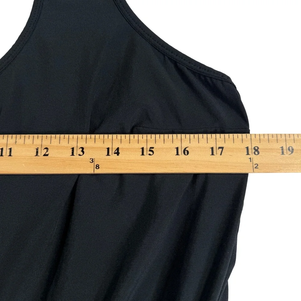 Abercrombie & Fitch Jumpsuit Womens L Black Smocked Waist Bungee Hem Athleisure - Picture 11 of 13